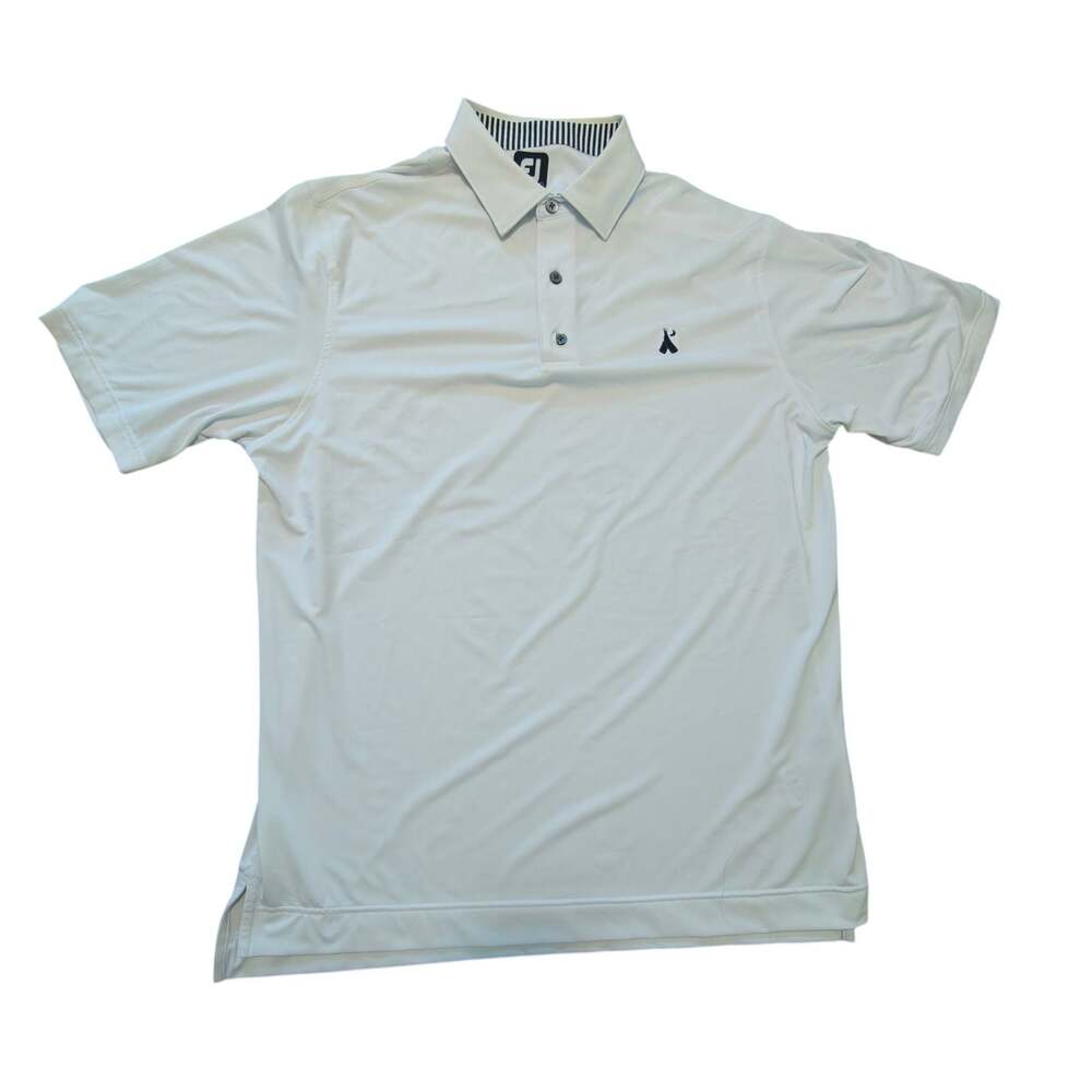 FootJoy Winchester Country Club Golf Polo Men Large L White Performance Shirt